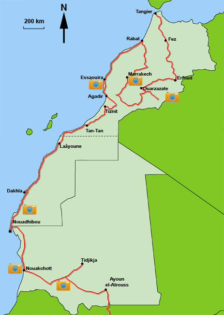 Kaart Noordwest Afrika